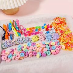 735pcs Colorful Hair Clips & Rings for Baby Girls