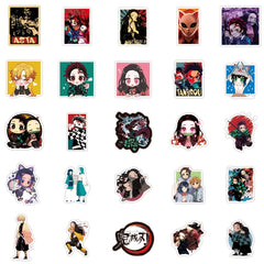 50pcs Anime Themed Waterproof Vinyl Stickers - Laptop, Skateboard, Luggage Decal