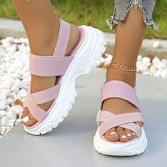 Solid Heighten Chunky Sandals for Women