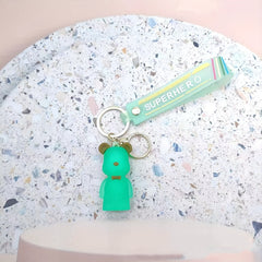 Crystal Bow Tie Bear Keychain Transparent Bear Keychain Bag Pendant