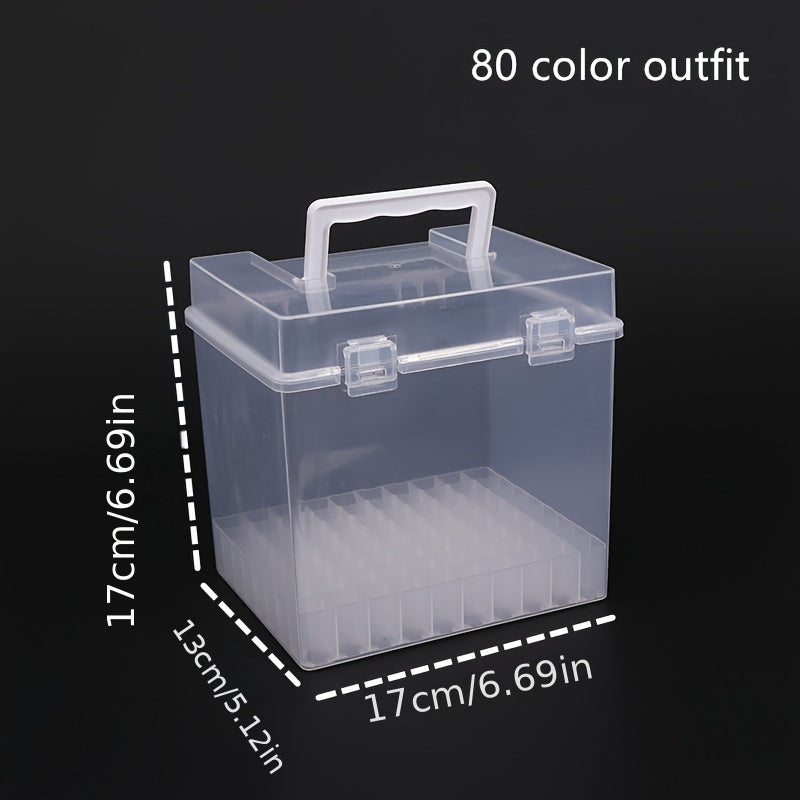 Clear Storage Box Portable Paintbrush Marker Pen Holder Stationery Organizer