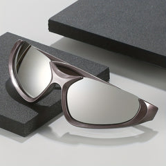 Y2K Wrap Around Shield Sunglasses Mirror Sun Shades