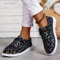 Colorful Leopard Pattern Shoes Lightweight Comfortable Walking Shoes