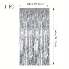 Christmas Rain Curtain Golden Metallic Foil Curtains