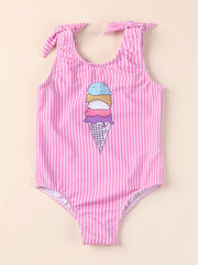 Baby Girls Ice Cream Print Swimsuit Summer Beach Bathing Suit