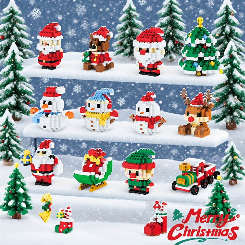 14pcs Christmas Building Block Set for Home Decor & Gifting