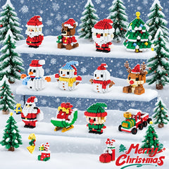 14pcs Christmas Building Block Set for Home Decor & Gifting