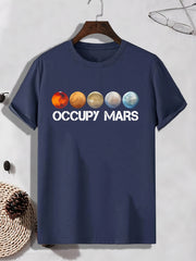 Men's Planet Print T shirt - Stretch Breathable Tee