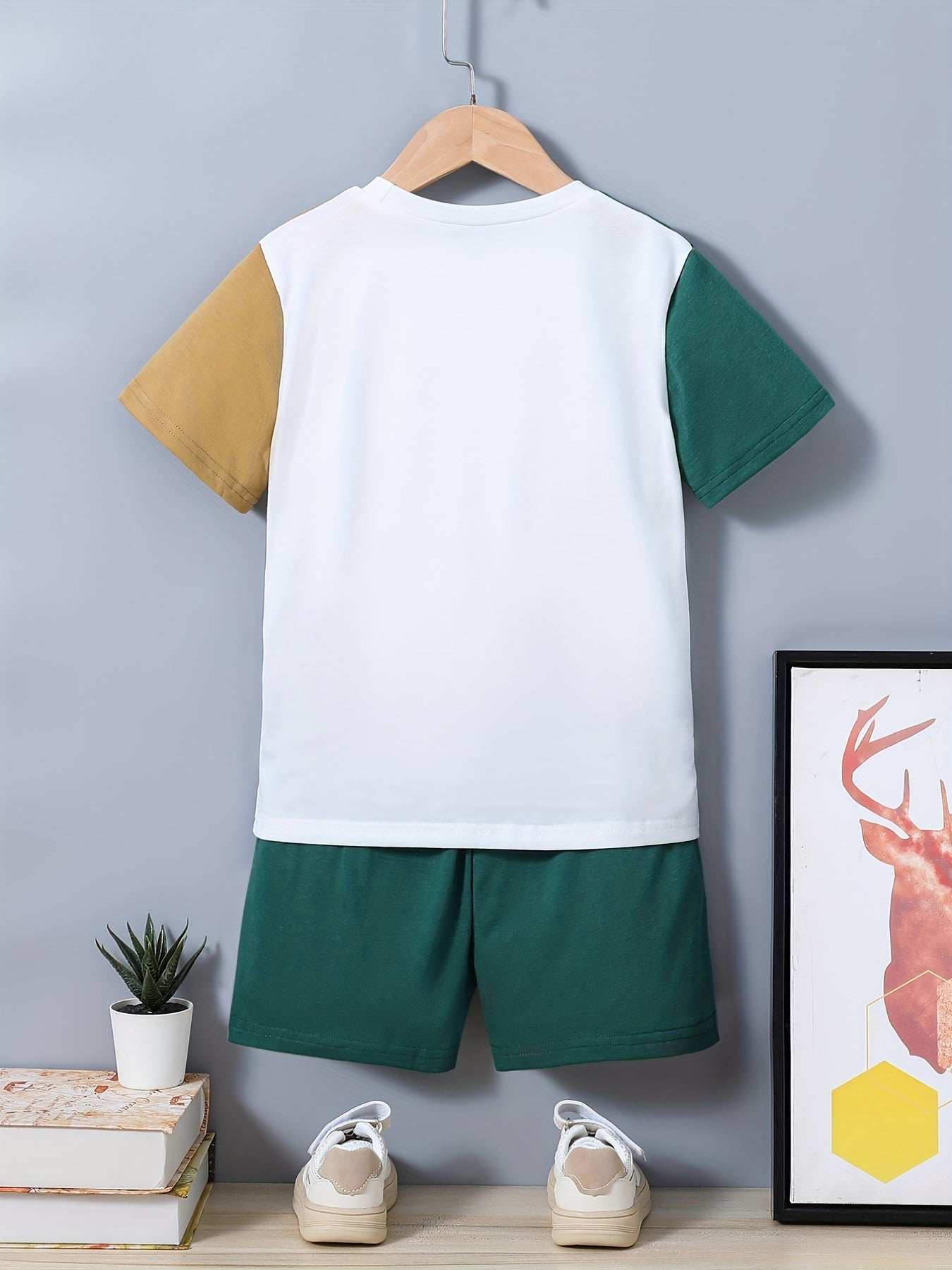 Boys Block T shirt & Shorts Set Summer Clothes 2pcs