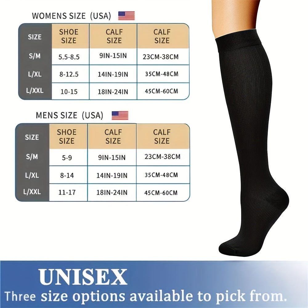 3 Pairs Copper Compression Socks - Improve Circulation & Reduce Swelling