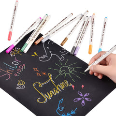12pc Metallic Marker Pens for Paper Art Rock Painting