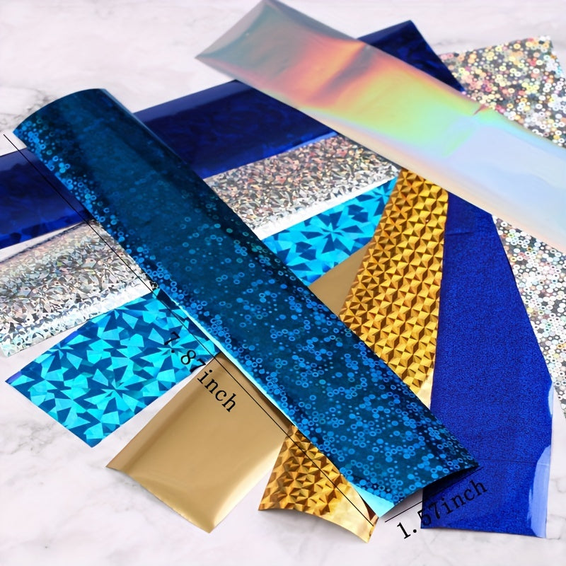 16 Sheets Nail Art Foil Transfer Set Paper Manicure Starry Nail Stickers