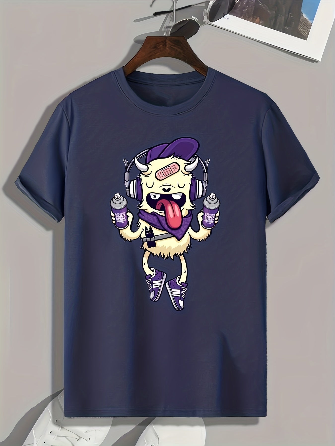 Funny Cartoon Print Men's Graphic T shirt For Summer