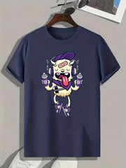 Funny Cartoon Print Men's Graphic T shirt For Summer
