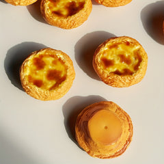 Realistic Egg Tart PVC Food Model Display Party Decor Photography Props Yellow