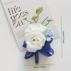 Men Wedding Boutonniere Set Groom & Groomsmen Prom Corsage