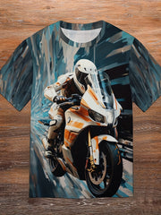 Men's Driver Print T shirt Active Comfy Slightly Stretch Crew Neck Tee
