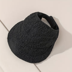 Embossed Visor Hat Foldable UV Protection Sun Hat