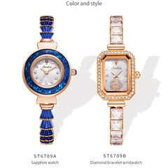LIGE Teen Faux Diamond Watch Classic Women's Quartz Watch