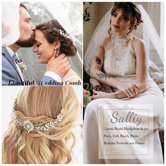 Baroque Wedding Hair Comb Golden Leaf Bridal Hair Piece
