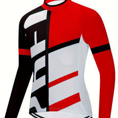 Men's Long Sleeve Cycling Jersey with Zipper for Biking & Riding
