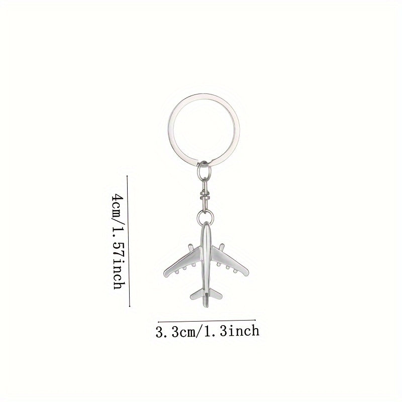 Stainless Steel Aircraft Model Keychain Keyring Bag Pendant Ornament