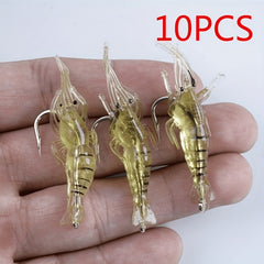 10pcs Soft Shrimp Fishing Lures Bionic Soft Lures