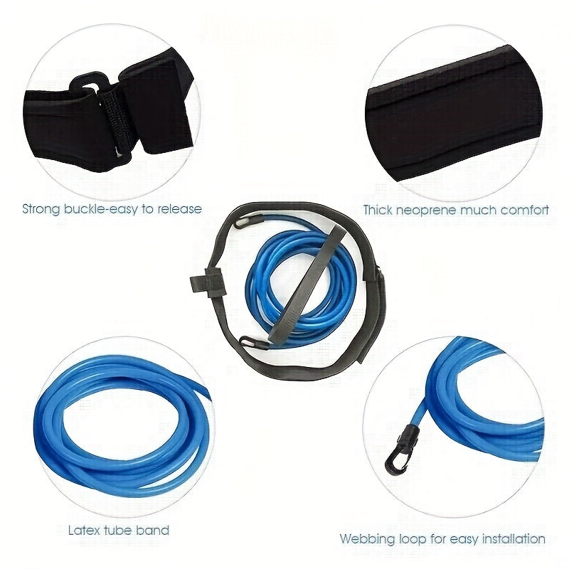 Adjustable Swimming Training Belt Elastic Rubber Resistant Belt 3 Meters