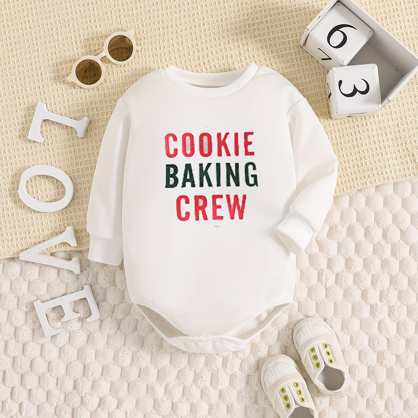 Baby Girl COOKIE BAKING CREW Onesie Romper Long Sleeve Bodysuit