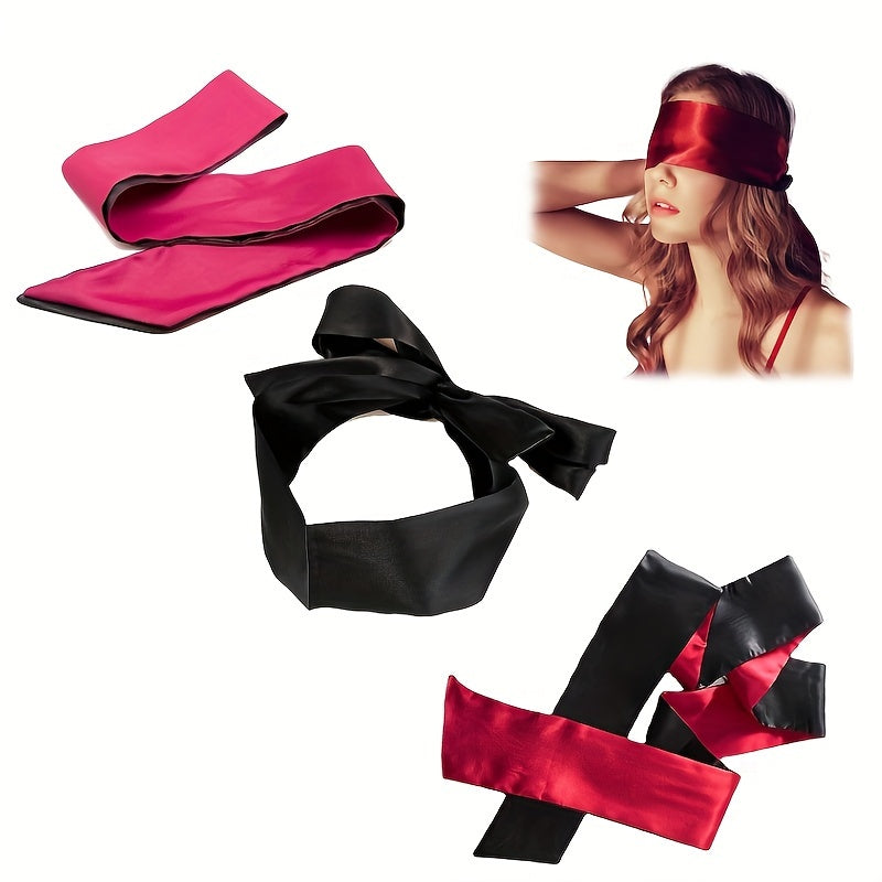 Solid Smooth Ribbon Sleep Eye Mask Blackout Soft Comfortable Blindfold