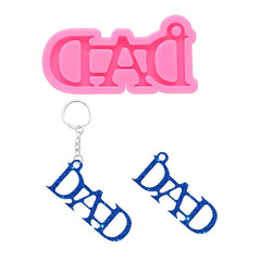 Dad Word Keychain Silicone Mold Father's Gift Epoxy Resin DIY Crafts