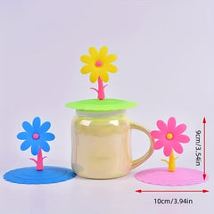 Flower Shaped Silicone Cup Lid - Dustproof & Leakproof Mug Cover
