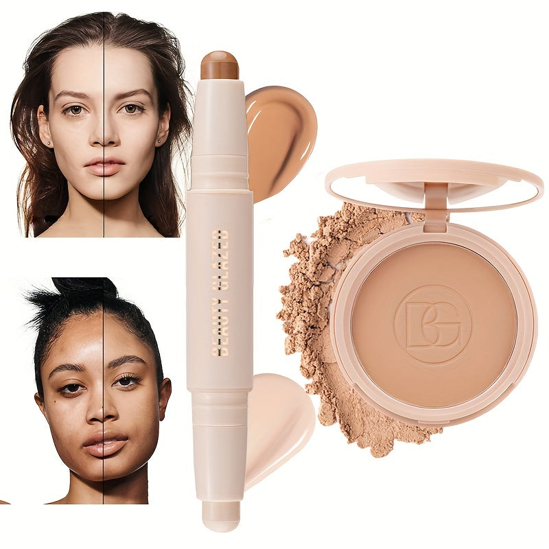 2-in-1 Contouring & Highlighter Face Pressed Powder