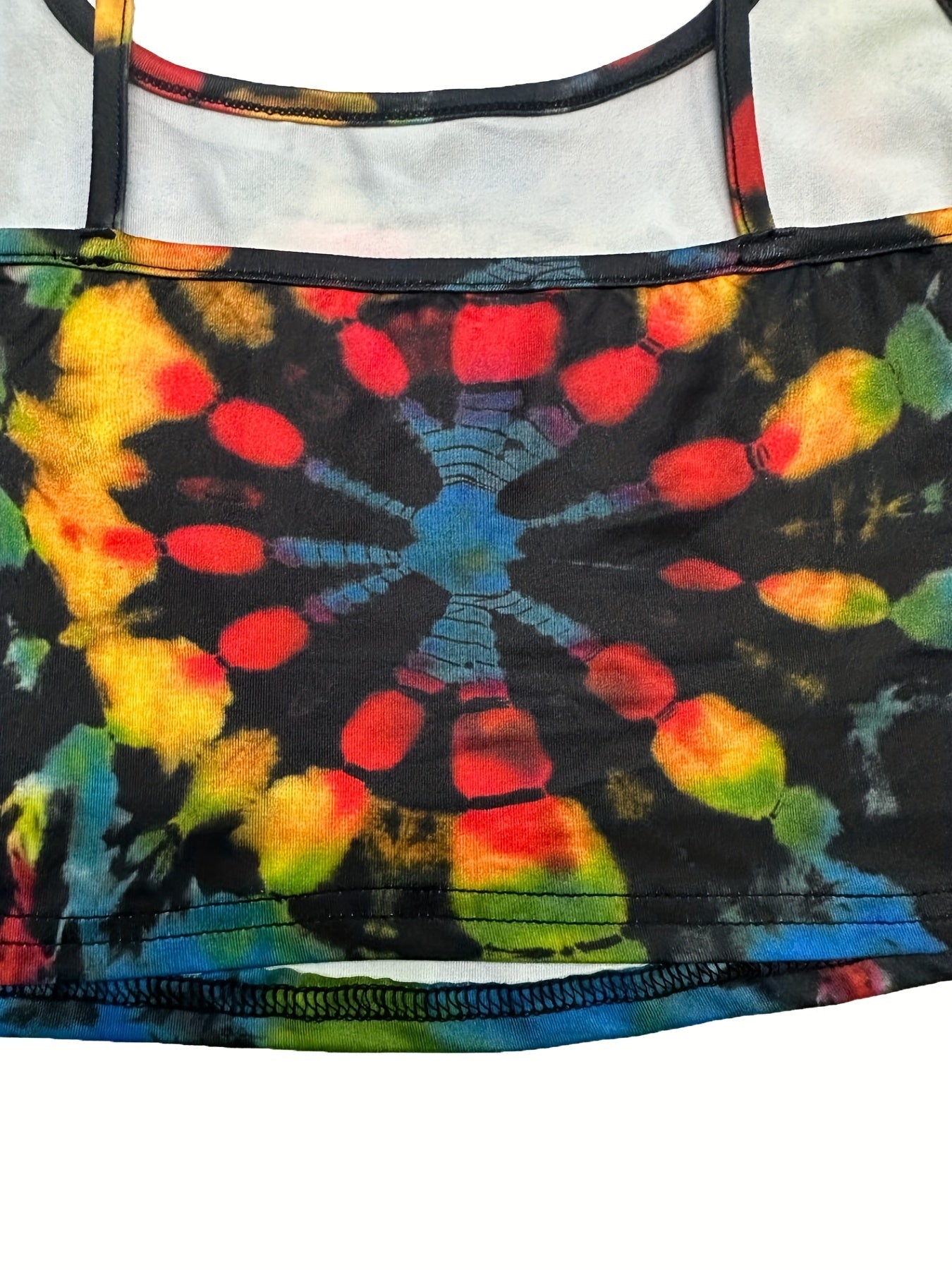 Tie Dye Crop Cami Top Crew Neck Summer Sleeveless Women's Clothing