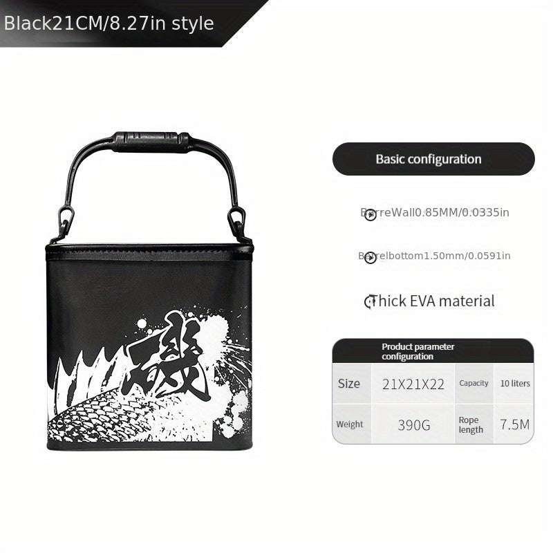 Foldable Fishing Bucket with Rope Handle Thickened Barrel Water Bucket