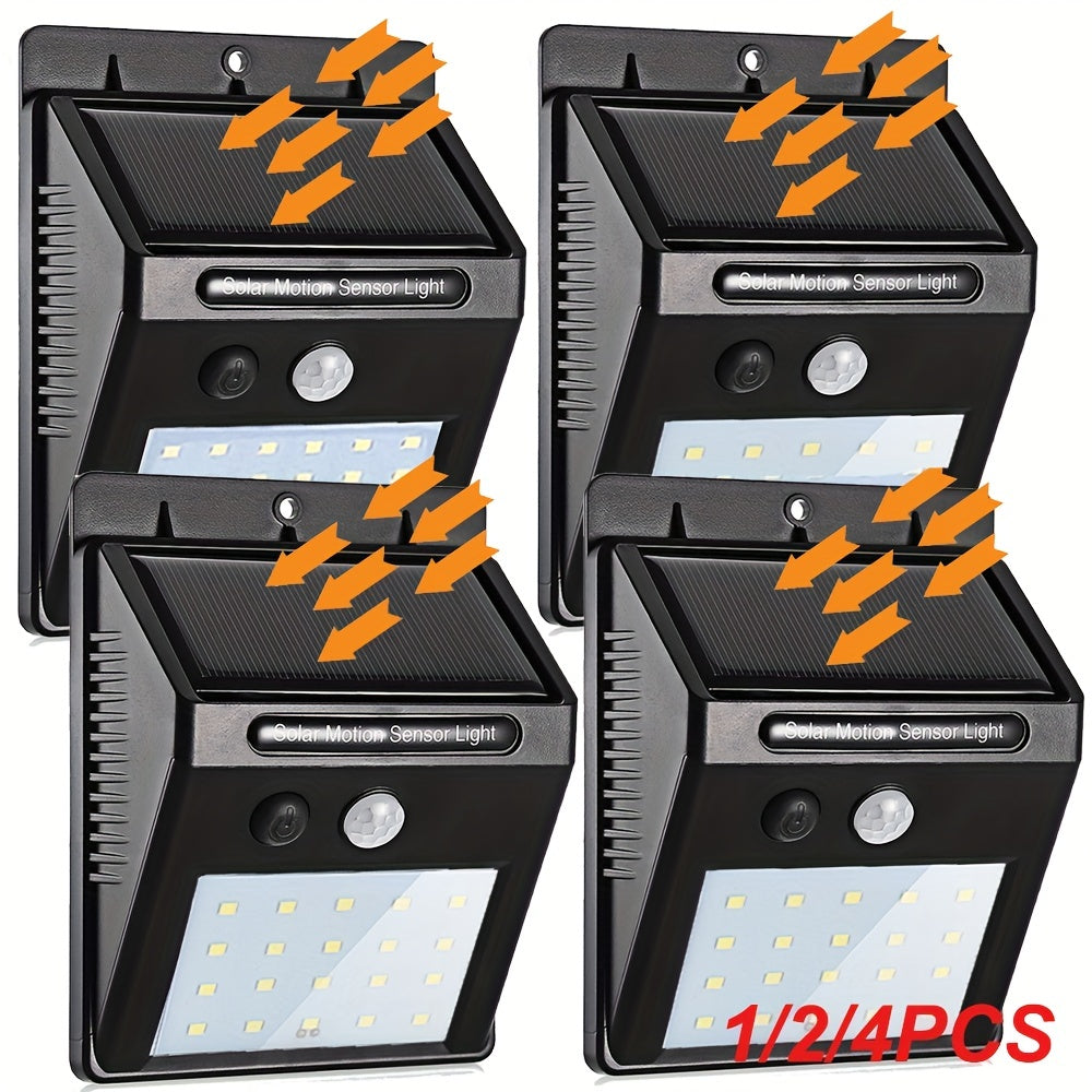 4pcs Solar Sports Induction Wall Lamp Outdoor Waterproof for Yard Balcony Fence