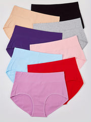Basic Waistband Briefs Set High Stretch Panties 8pcs