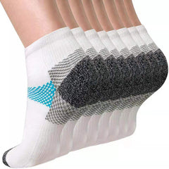 8 Pairs Compression Ankle Socks - Sports, Running, Ideal for Men and Women