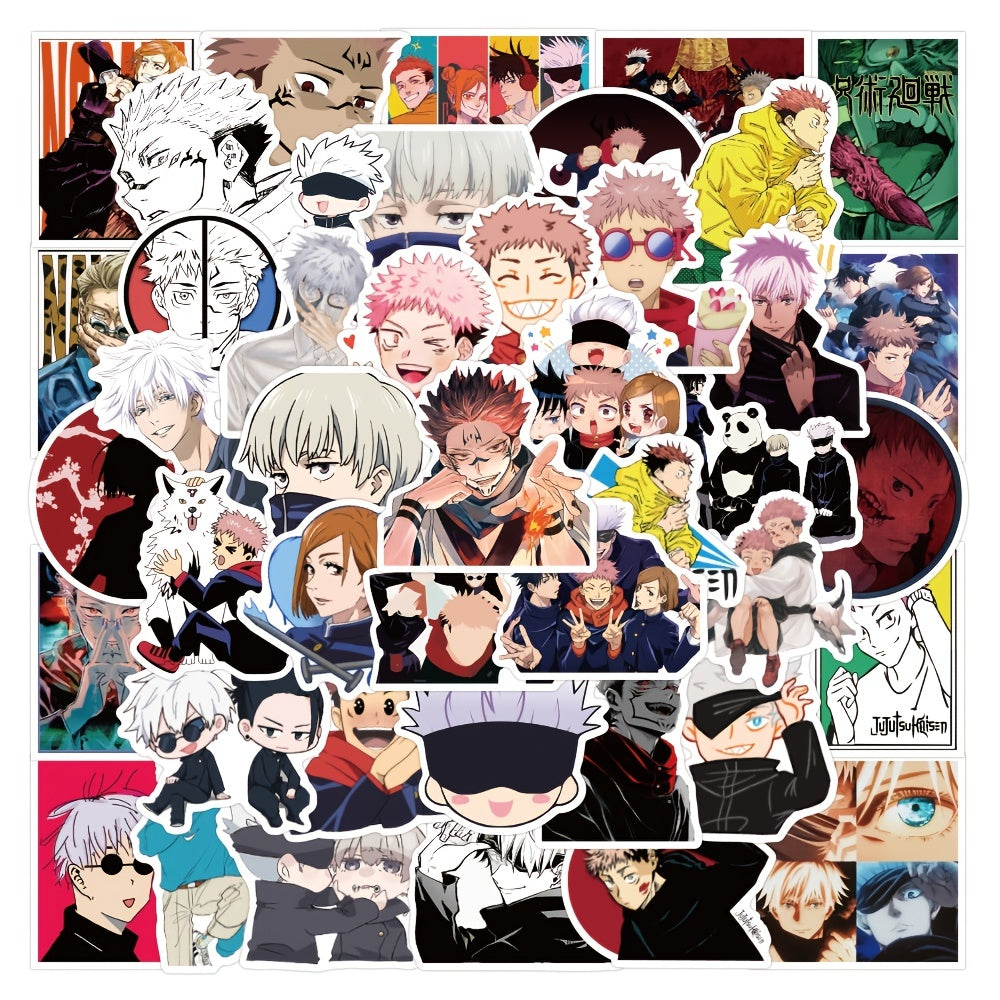 50pcs Anime Vinyl Decorative Sticker for Laptop Skateboard Cup Bottle Notebook