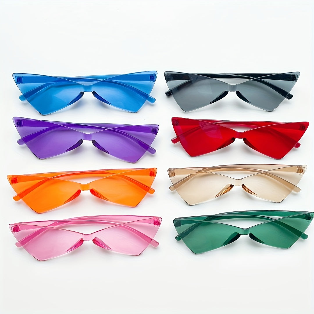 Y2K Triangle Cat Eye Sunglasses Rimless for Beach Party Club