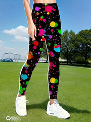 Graffiti Print Leggings Butt Lifting Yoga Pants