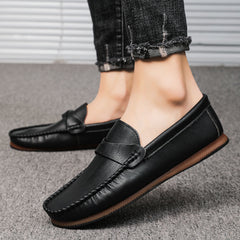 Men's Casual Slip On Loafer Shoes with Strap Decor