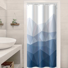 Gradient Geometric Shower Curtain Waterproof Polyester Bath Curtain with Hooks
