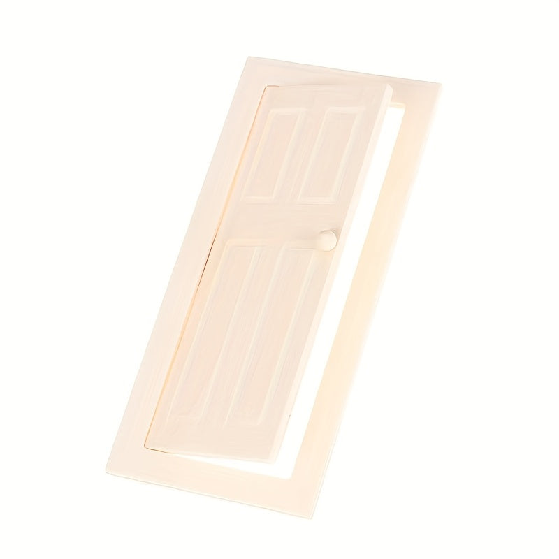 1:12 Scale Wooden Dollhouse Door, Hinges & Knob, Light Wood Finish