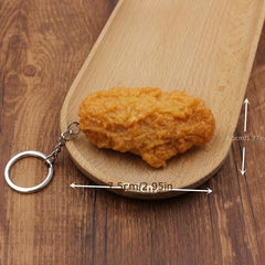 Fried Chicken Keychain Creative Food Charm Backpack Pendant