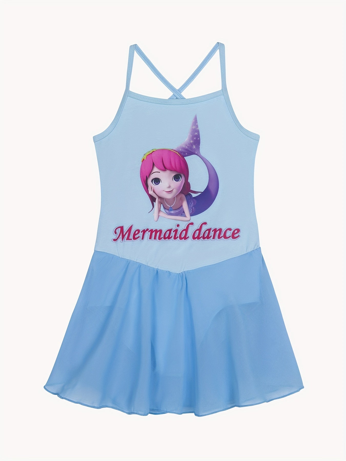 Cartoon Mermaid Ballet Skirt Cross Strap Dance Suit