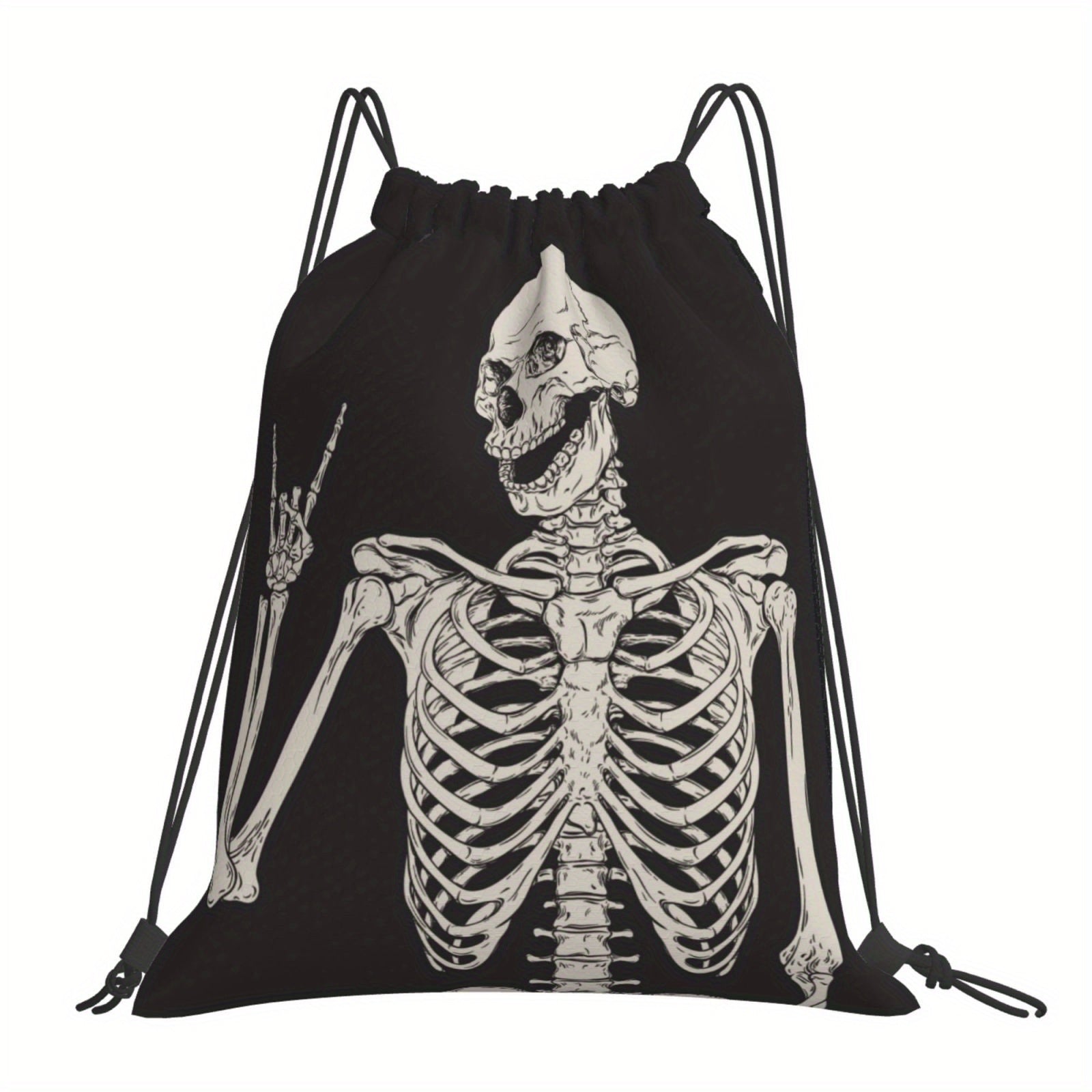 Cat Shark Drawstring Backpack Gym Yoga Animal Print Lightweight Bag