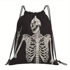 Cat Shark Drawstring Backpack Gym Yoga Animal Print Lightweight Bag