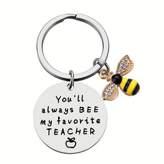 Favorite Teacher Bee Keychain Thank You Gift for Men