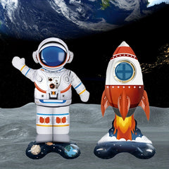 Inflatable Astronaut Rocket Balloon Happy Birthday Decor